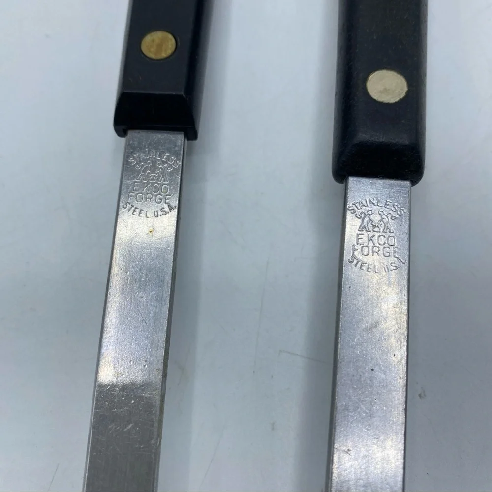 Vintage Ekco 3 Prong Tine Dinner Stainless Granny Fork Spatula Forge Utensils